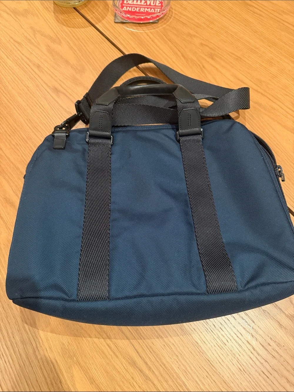 Navy Tumi Crossbody Briefcase - Durable Travel & Work Bag